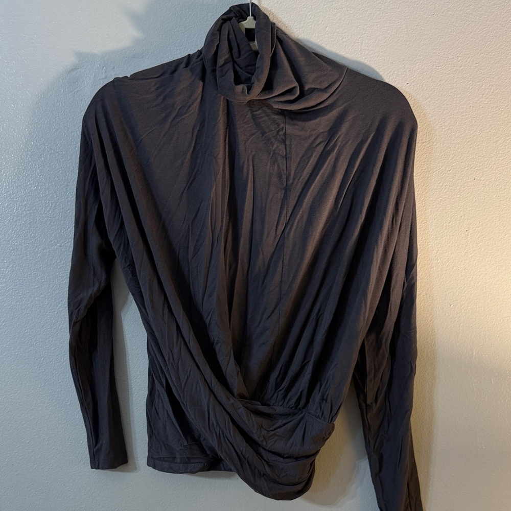 Women’s Grey Drape Neck Shirt